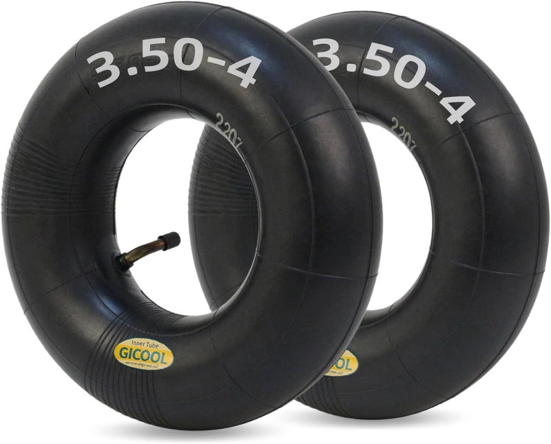 GICOOL 4.10/3.50-4 Replacement Inner Tube, 2 Pack with TR-87 Bent Valve Stem, Heavy Duty, for 10" Tires, Hand Truck Garden Utility Wagon Go Cart - Image 1